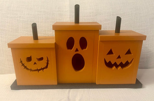 Pumpkin Patch Wooden Jack O' Lanterns